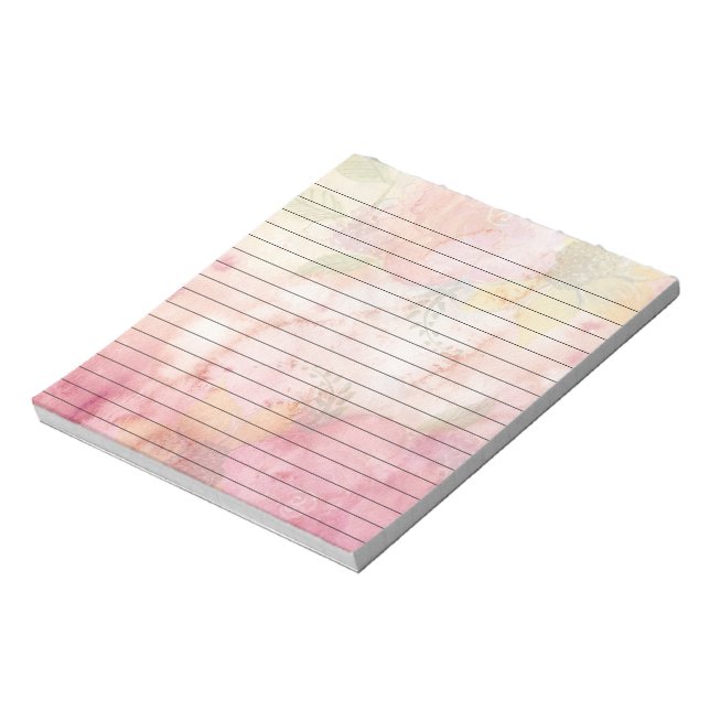 Bloco De Notas Bonito Aquarela Floral Impressão Linhada (Invertido)