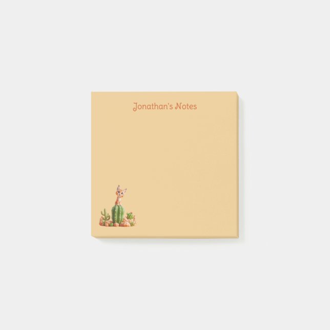 Bloco De Notas Bonito Bobcat em cacto (Frente)