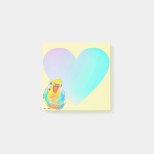 Bloco De Notas Bonito Copgerigar Parakeet Rainbow Coração Ombre
