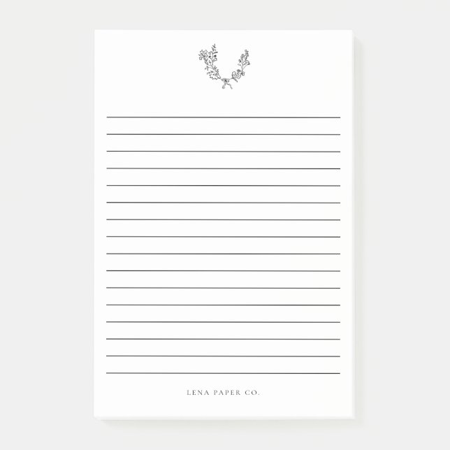 Bloco De Notas Bonito e elegante Buquê desenhado à mão (Frente)