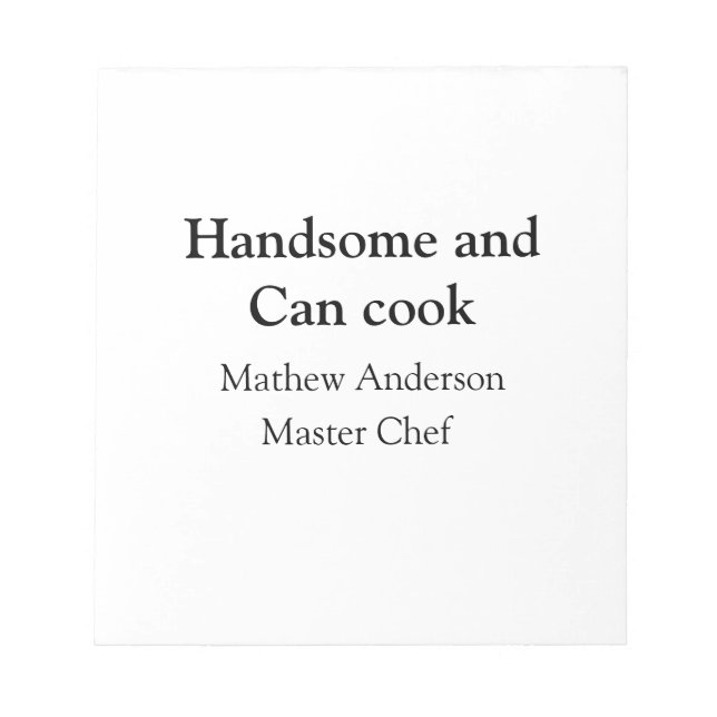 Bloco De Notas Bonito e pode cozinhar adicionar nome master chef  (Frente)
