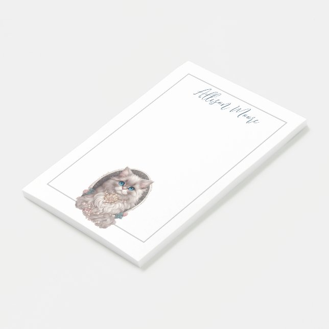 Bloco De Notas Bonito Gato Angora (Inclinado)