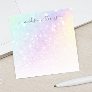 Bloco De Notas Bonito Holographic Glitter Girly Glamorosa