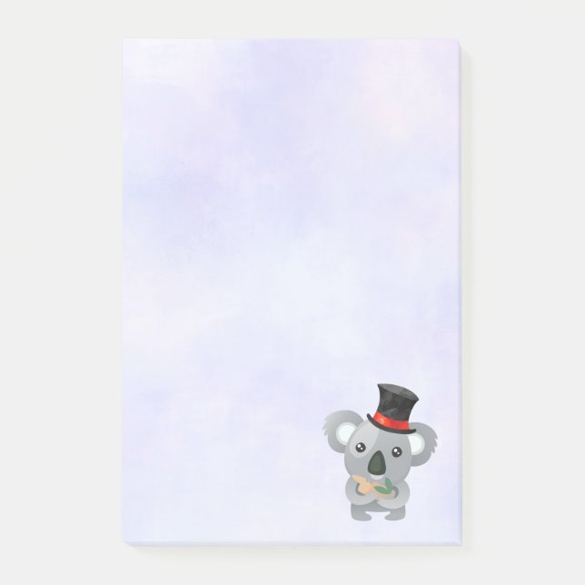 Bloco De Notas Bonito Koala em um chapéu preto (Frente)