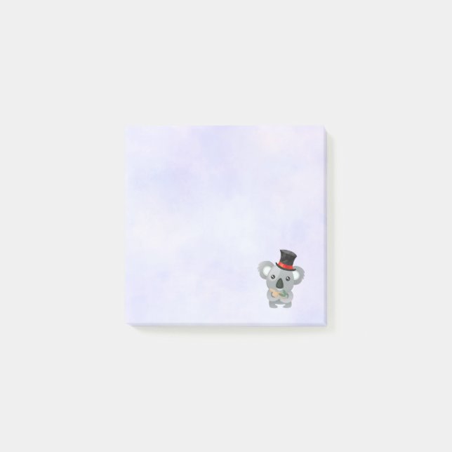 Bloco De Notas Bonito Koala em um chapéu preto (Frente)