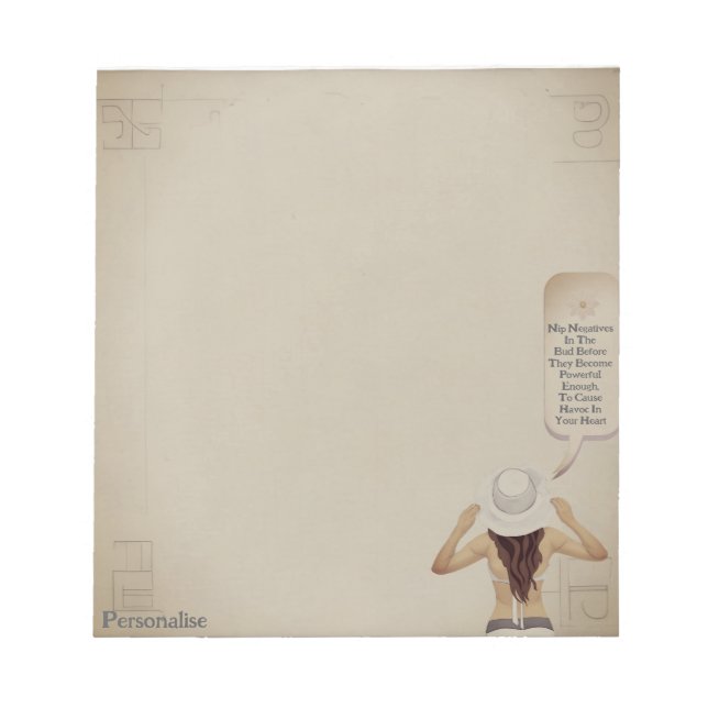 Bloco De Notas Bonito Mulher Motivacional Cotação ScrapbookPaper (Frente)