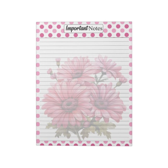 Bloco De Notas Bonito n Cor-de-rosa - Notas importantes (Invertido)