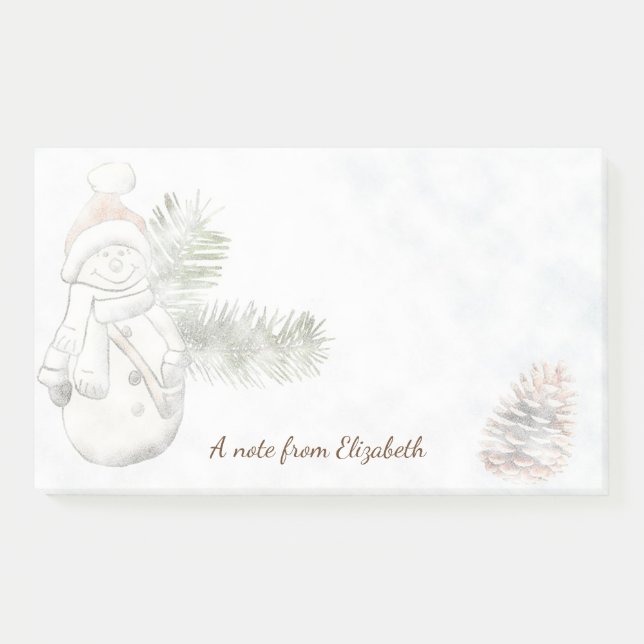 Bloco De Notas Bonito Neve Com Papai Noel Personalizado (Frente)