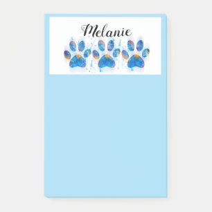 Bloco De Notas bonito pasta azul amante pata azul impressão azul