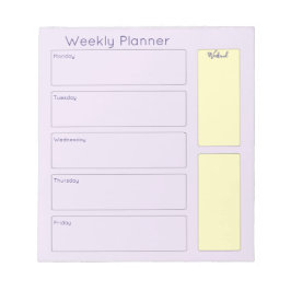 Bloco De Notas Bonito Planejador Semanal Púrpura