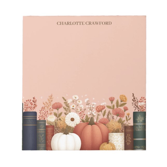 Bloco De Notas Bonito Queda Floral Bookie (Frente)