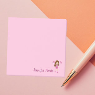 Bloco De Notas Bonito rosa personalizado do Cheerleader