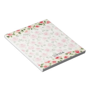 Bloco De Notas Bonito Rosas Rosa Floral