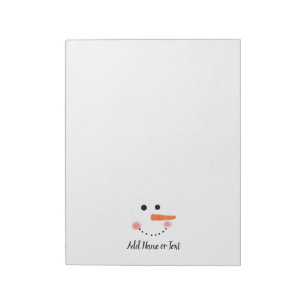 Bloco De Notas Bonito Snowman Face White Winter Personalizado