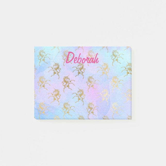 Bloco De Notas Bonito Unicórnios Mágicos (Frente)