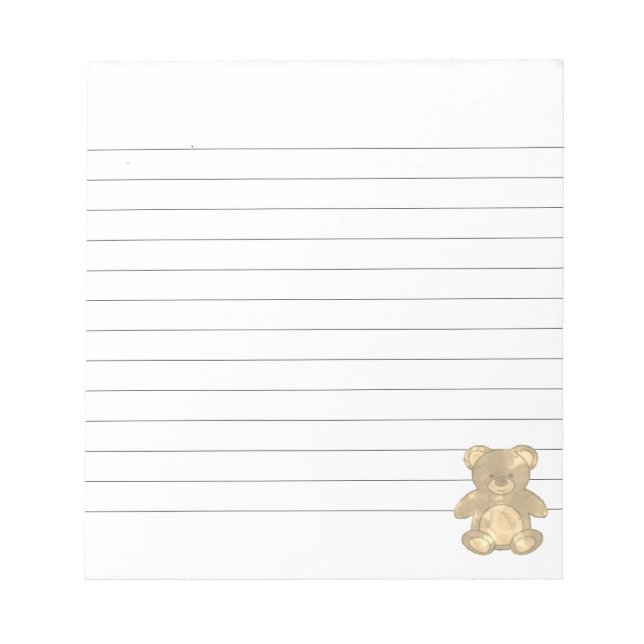 Bloco De Notas Bonito Urso Bebê Personalizado (Frente)