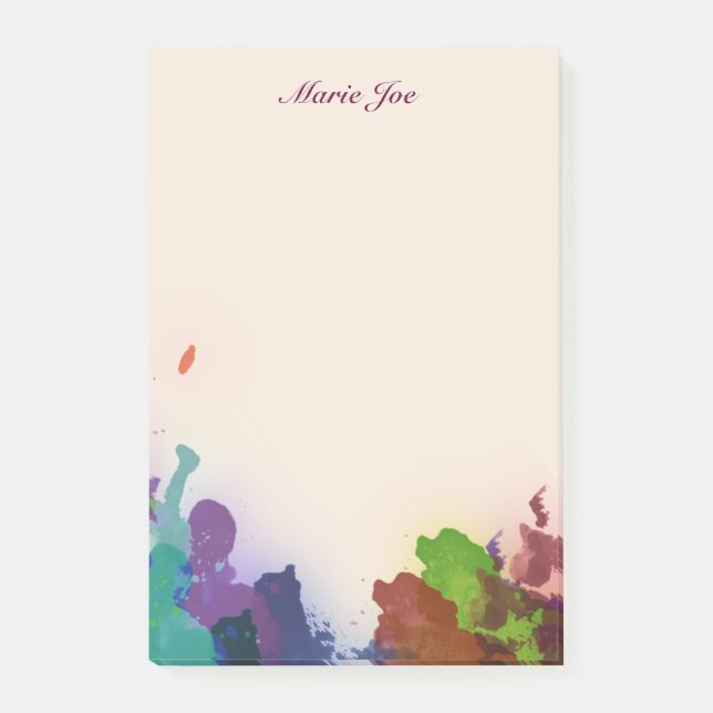 Bloco De Notas Bonito Watercolor Confetti Splatter Boarder (Frente)