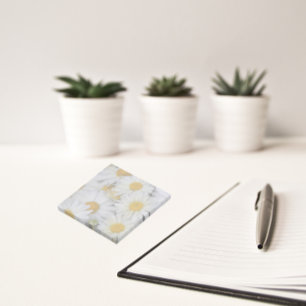 Bloco De Notas Bonito White Daisies Floral