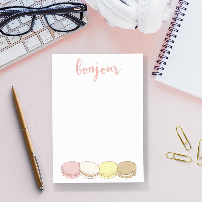 Bloco De Notas Bonjour French Macarons Pastel (Criador carregado)