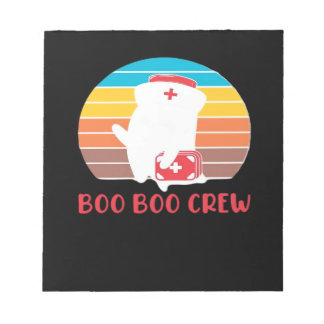 Bloco De Notas Boo Boo Crew Nurse Funny Ghost Halloween Classic T