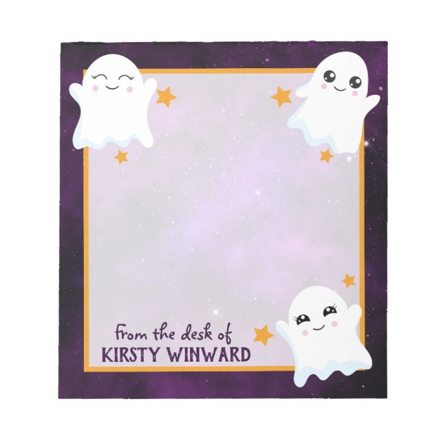 Bloco De Notas Boo Halloween Ghosts (Frente)
