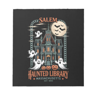Bloco De Notas Bookworm Halloween Shirt Haunted Library