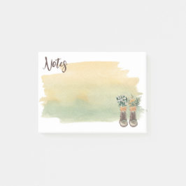 Bloco De Notas Boots e flores selvagens de caminhada