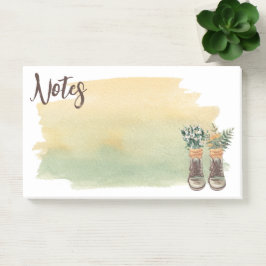 Bloco De Notas Boots e flores selvagens de caminhada