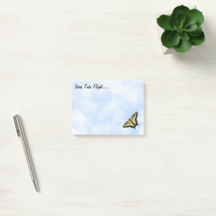 Bloco De Notas Borboleta Amarelo Swallowtail Blue Sky Personaliza