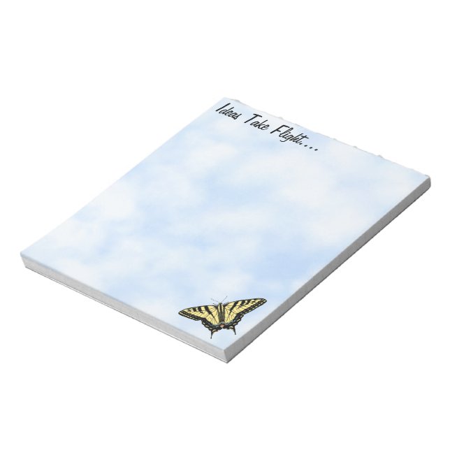 Bloco De Notas Borboleta Amarelo Swallowtail Blue Sky Personaliza (Invertido)
