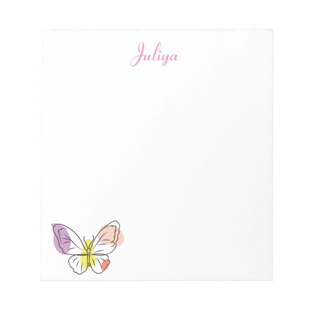 Bloco De Notas Borboleta-arco-íris Notepad Personalizado (Frente)