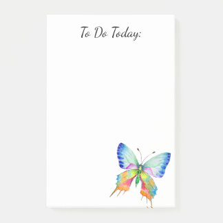 Bloco De Notas Borboleta Arco-Íris Posto personalizado nota 4"x6"