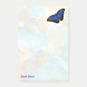 Bloco De Notas Borboleta Azul Morpho Personalizada e Bonita