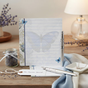 Bloco De Notas Borboleta azul vintage