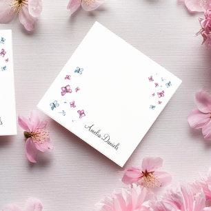 Bloco De Notas Borboleta bonito rosa e azul personalizada