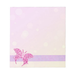 Bloco De Notas Borboleta cor-de-rosa
