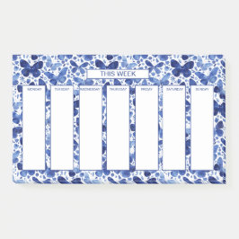 Bloco De Notas Borboleta de Aquarela de Programação Semanal