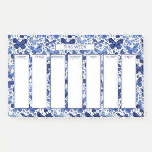 Bloco De Notas Borboleta de Aquarela de Programação Semanal