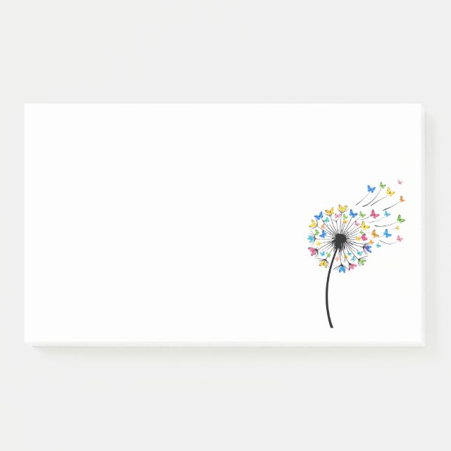 Bloco De Notas Borboleta de dandelion em voo (Frente)