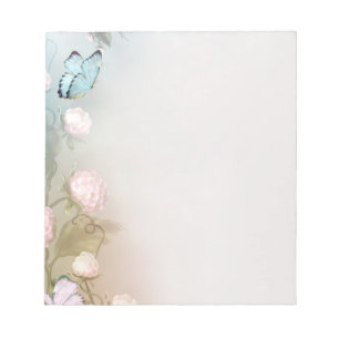 Bloco De Notas Borboleta e flores