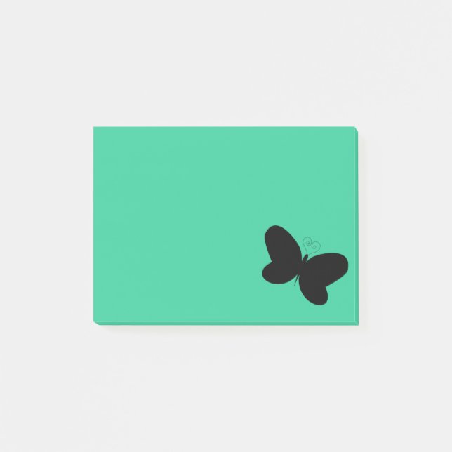 Bloco De Notas Borboleta em Nota Adesiva Verde (Frente)