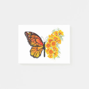 Bloco De Notas Borboleta Flor com Papagaio Amarelo da Califórnia
