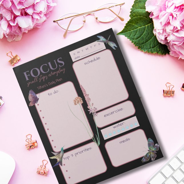 Bloco De Notas Borboleta Motivacional e Dragonfly Diária Planner (Criador carregado)