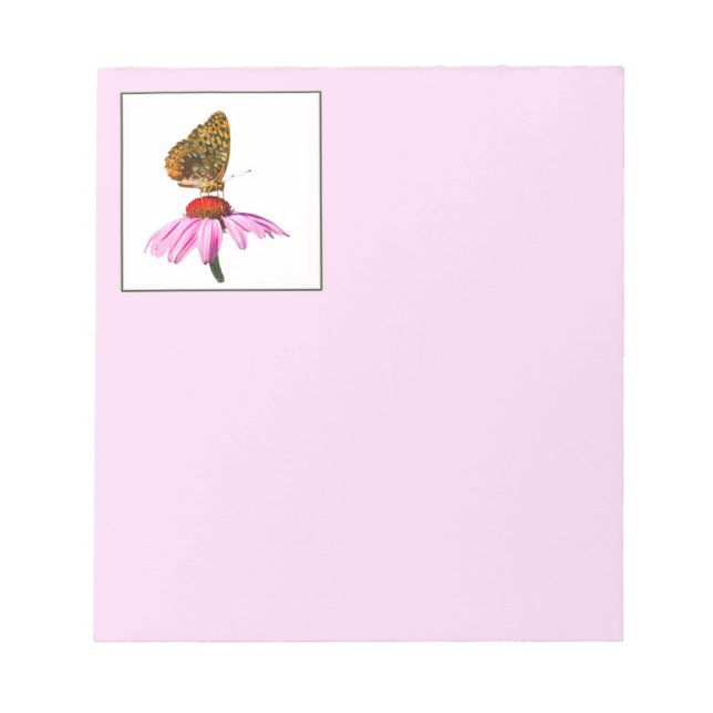 Bloco De Notas Borboleta na Flor de Cone Púrpura (Frente)