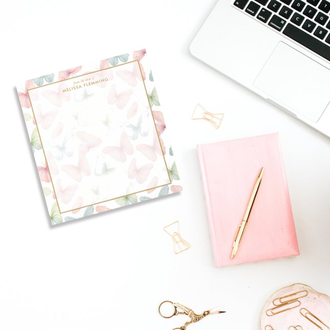 Bloco De Notas 🦋 Borboleta Pastel Personalizada (Criador carregado)