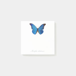 Bloco De Notas Borboleta pintado à mão azul de Morpho Rhetenor