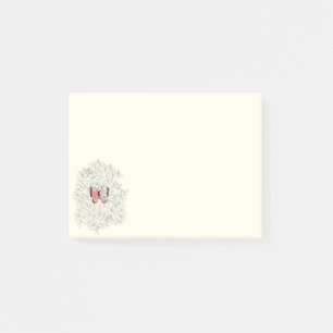 Bloco De Notas Borboleta Rosa E Arte Rosa -