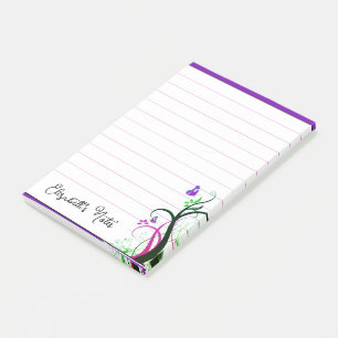 Bloco De Notas Borboleta roxa personalizada