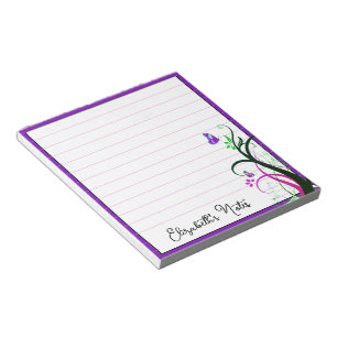 Bloco De Notas Borboleta roxa personalizada