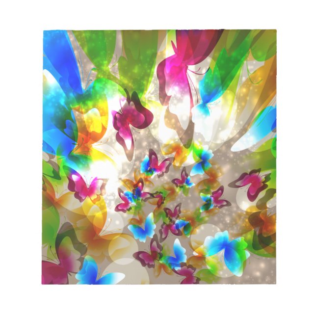 Bloco De Notas Borboletas abstrato (Frente)